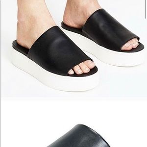 VINCE BLACK LEATHER “WALFORD” SANDAL 10 BNW